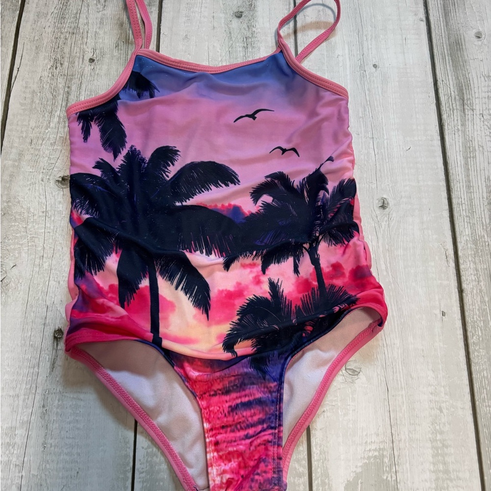 5/$25 Joe Fresh Pink and Purple Kids Swim One Piece